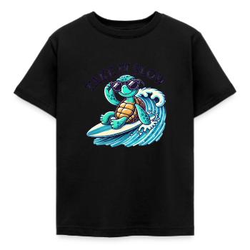 Take It Slow – Schildkröten-Style - Kinder T-Shirt - Schwarz - Vorne - AI Model Kid Female (0cm)