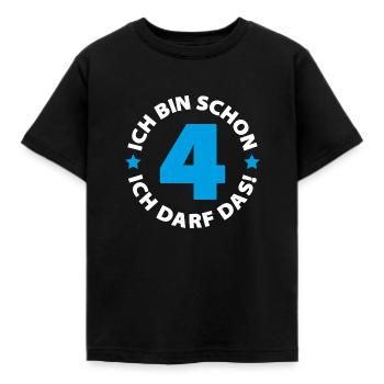 Geburtstagskind 4 Jahre Junge Kreis Blau - Kinder T-Shirt - Schwarz - Vorne - AI Model Kid Female (0cm)