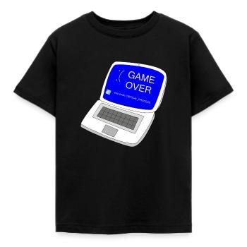 Computer game over - Kids' T-Shirt - black - Front - AI Model Kid Female (0cm)