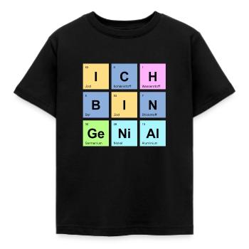 ich bin genial - Chemische Elemente - Kinder T-Shirt - Schwarz - Vorne - AI Model Kid Female (0cm)