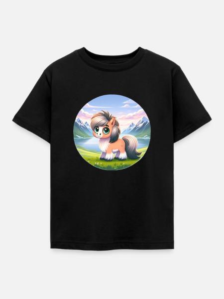 Fjordpferd - Kinder T-Shirt - Schwarz