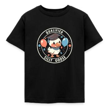 Qualified Silly Goose - Kids' T-Shirt - black - Front - AI Model Kid Female (0cm)
