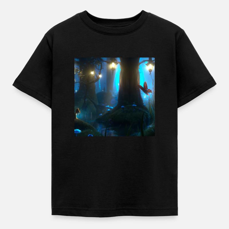 Magical forest - Kids' T-Shirt - black