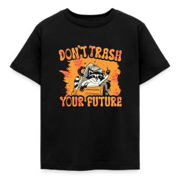 Racoon Trash - Kids' T-Shirt - black - Front - AI Model Kid Female (0cm)
