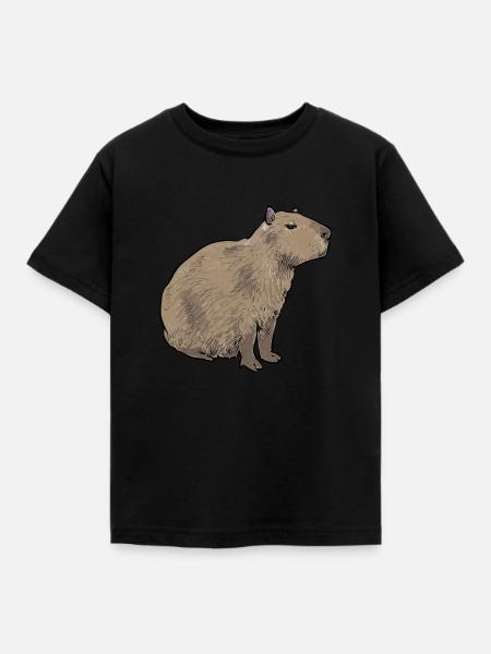 Capybara Nagetier - Kinder T-Shirt - Schwarz