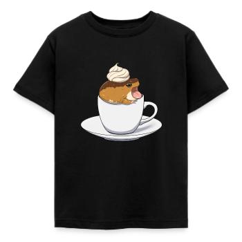 Cup frog - Kids' T-Shirt - black - Front - AI Model Kid Female (0cm)