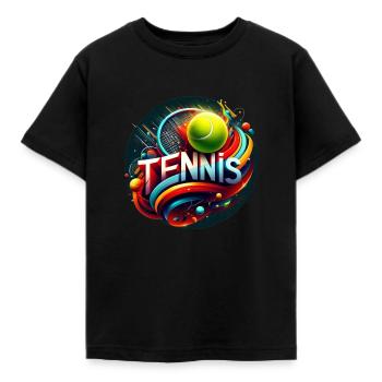 Le tennis est un sport pour les femmes et les hommes - T-shirt Enfant - noir - Devant - AI Model Kid Female (0cm)