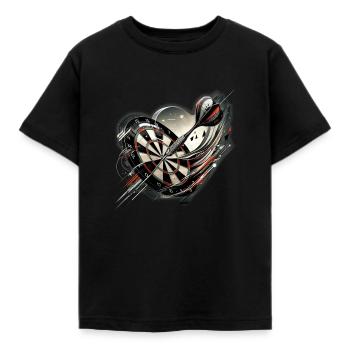 Dart spielen am Dartboard - Kinder T-Shirt - Schwarz - Vorne - AI Model Kid Female (0cm)