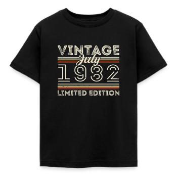 Juli 1982 Juli Geburtstagsgeschenk Juli 1982 - Kinder T-Shirt - Schwarz - Vorne - AI Model Kid Female (0cm)