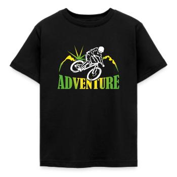 MTB Downhill Bike Tour Bike Adventure - Kids' T-Shirt - black - Front - AI Model Kid Female (0cm)