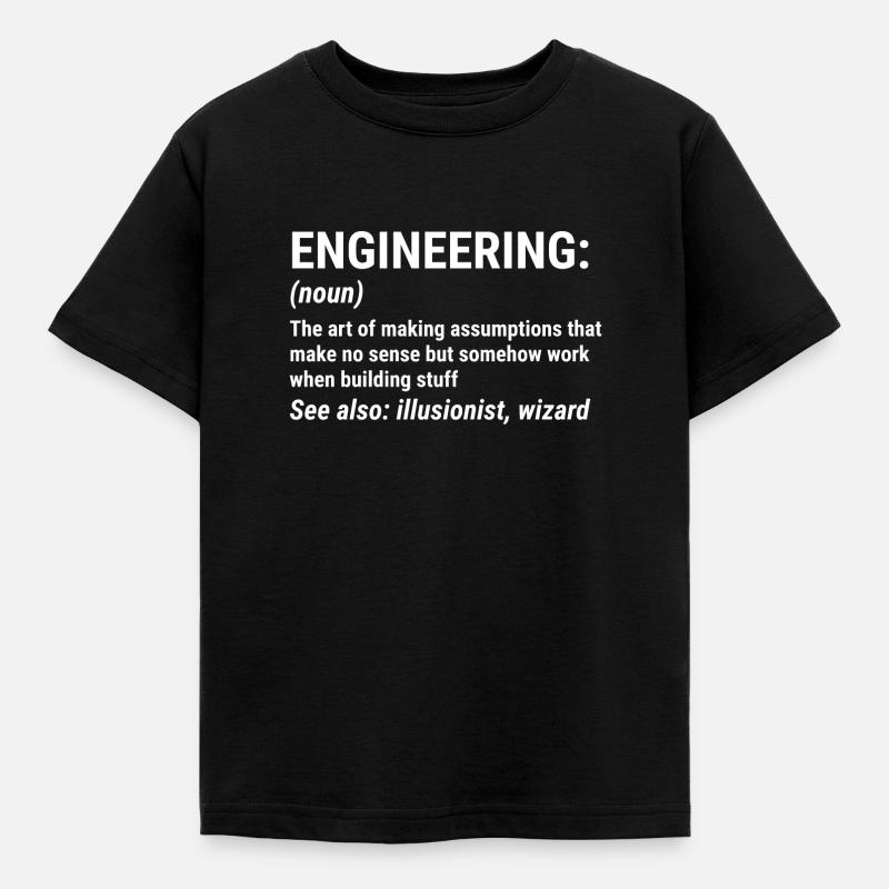 Funny Engineering Definition Engineer Gift T-shirt - Kids' T-Shirt - black