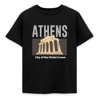 Malerisches Athen - Kinder T-Shirt - Schwarz - Vorne - AI Model Kid Female (0cm)