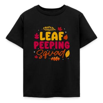 Leaf Peeping Squad Autumn Leaf Peeper - T-shirt Enfant - noir - Devant - AI Model Kid Female (0cm)
