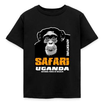 Uganda - Chimpanzees - Kids' T-Shirt - black - Front - AI Model Kid Female (0cm)