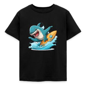 Surfeur de requins - T-shirt Enfant - noir - Devant - AI Model Kid Female (0cm)
