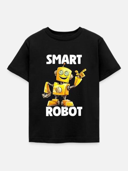 Smart Robot - Kinder T-Shirt - Schwarz