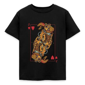 Hase Steampunk Kartenspiel Herz Jack Poker - Kinder T-Shirt - Schwarz - Vorne - AI Model Kid Female (0cm)