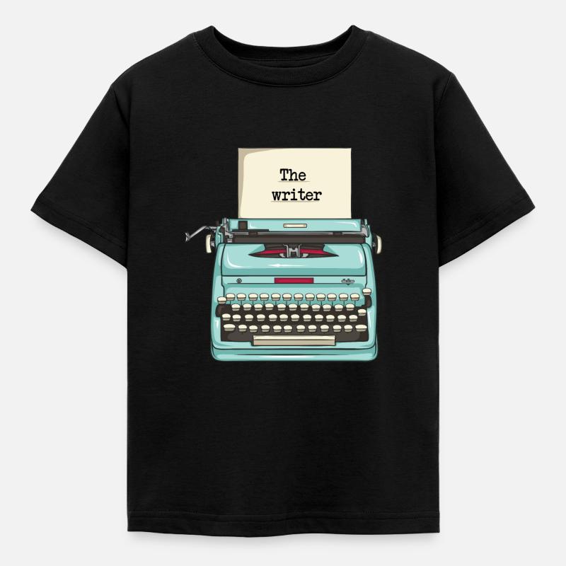 Typewriter - writer - Kids' T-Shirt - black