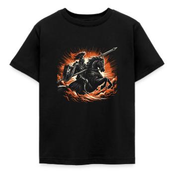 Chevalier en plein galop - T-shirt Enfant - noir - Devant - AI Model Kid Female (0cm)