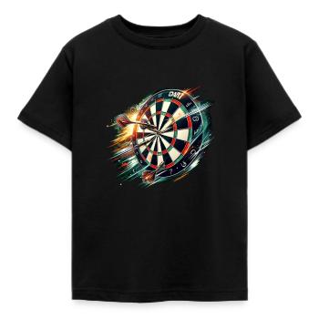 Dart spielen am Dartboard - Kinder T-Shirt - Schwarz - Vorne - AI Model Kid Female (0cm)
