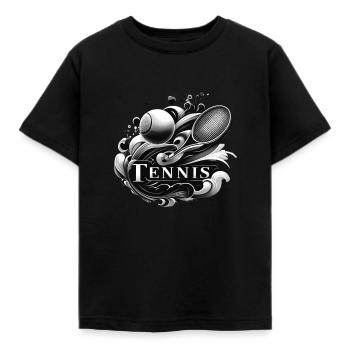 Le tennis est un sport pour les hommes et les femmes - T-shirt Enfant - noir - Devant - AI Model Kid Female (0cm)