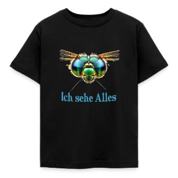 I see everything - Kids' T-Shirt - black - Front - AI Model Kid Female (0cm)