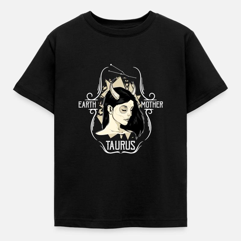 Stier - Sternzeichen - Göttin - Kinder T-Shirt - Schwarz