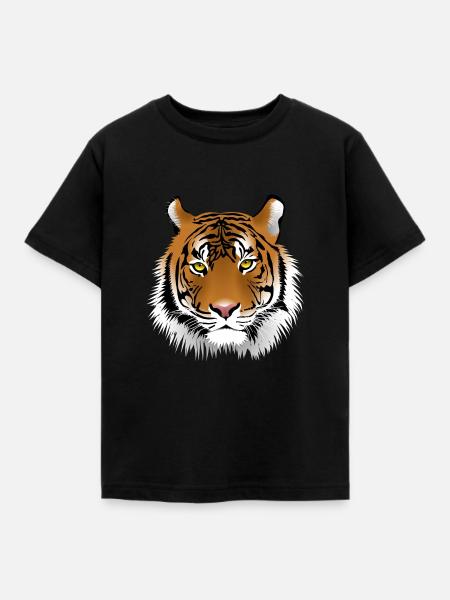 tiger - Kinder T-Shirt - Schwarz