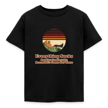 Everything Sucks - Kids' T-Shirt - black - Front - AI Model Kid Female (0cm)