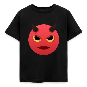 Emoji Diable d'Halloween - T-shirt Enfant - noir - Devant - AI Model Kid Female (0cm)
