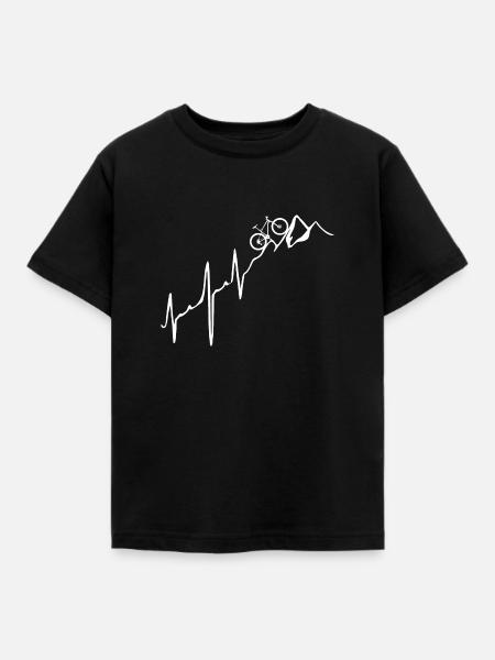 Vélo + Montagnes - Heartbeat - T-shirt Enfant - noir