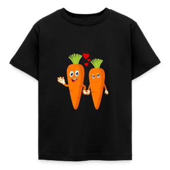 Adorable cute carrots in Love - Kids' T-Shirt - black - Front - AI Model Kid Female (0cm)