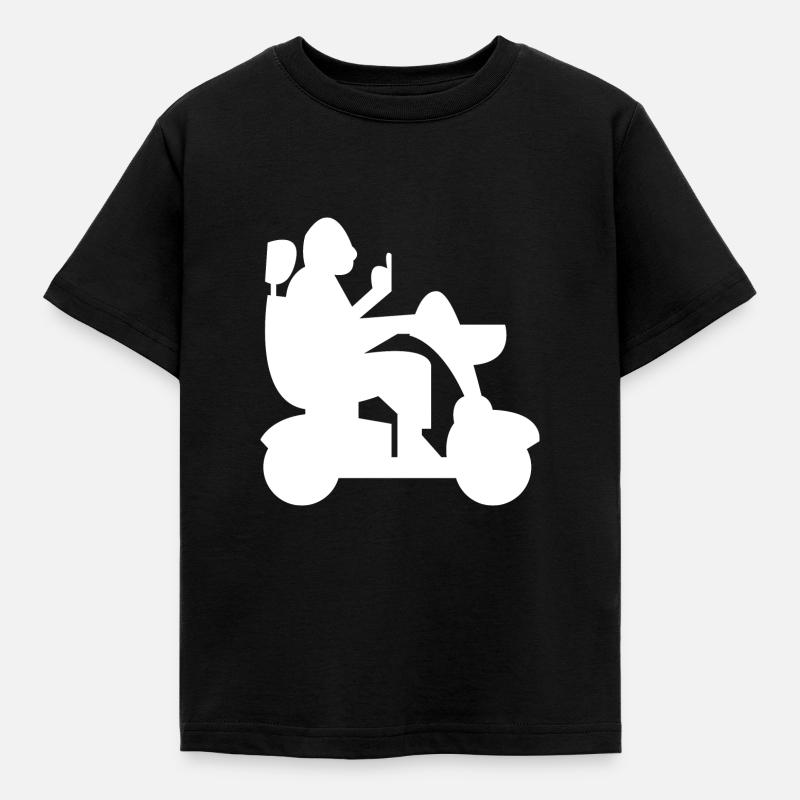 Elektrischer Rollstuhl Rollstuhlfahrer Behinderter - Kinder T-Shirt - Schwarz