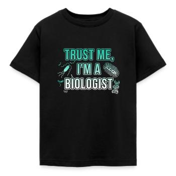 biologist - Kids' T-Shirt - black - Front - AI Model Kid Female (0cm)