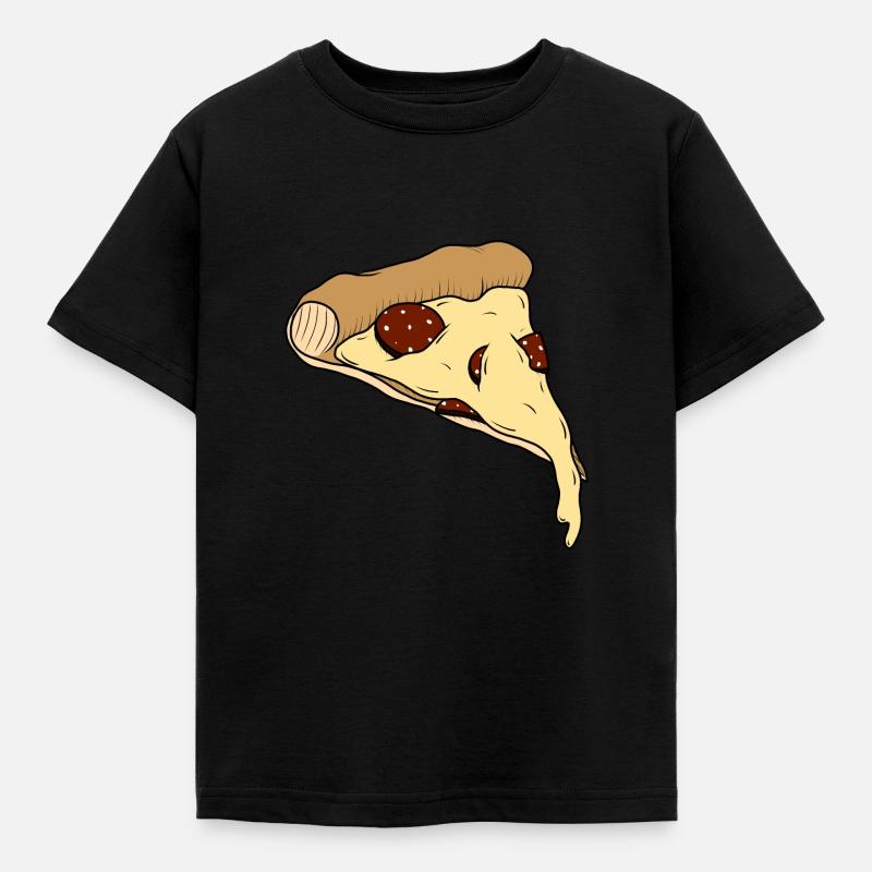 Pizza - Kinder T-Shirt - Schwarz