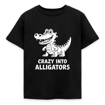 Niedliche Alligator-Alligatoren - Kinder T-Shirt - Schwarz - Vorne - AI Model Kid Female (0cm)