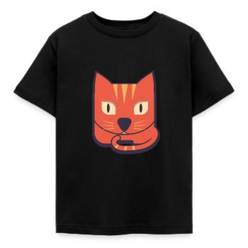Chat de dessin animé - T-shirt Enfant - noir - Devant - AI Model Kid Female (0cm)