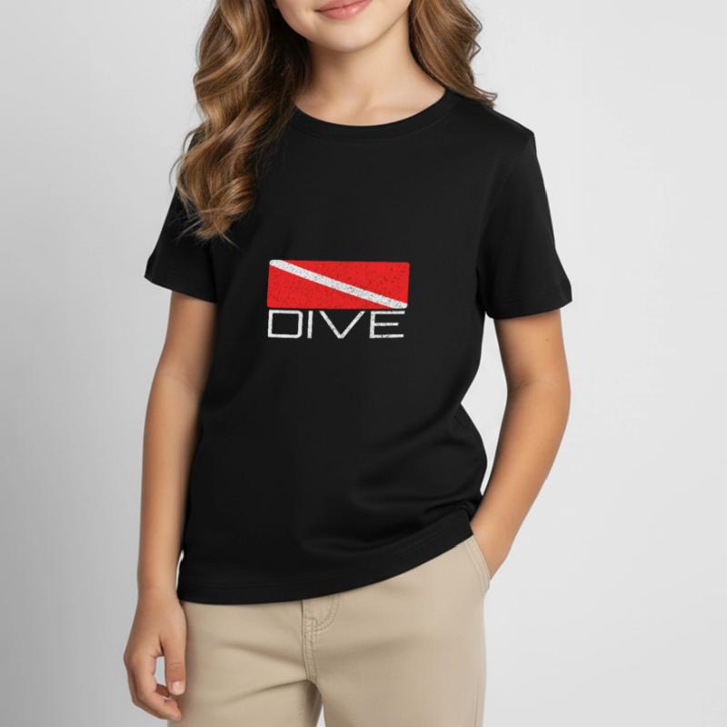 Dive | Conception de plongée avec drapeau de plongée pour les plongeurs T-shirt Enfant