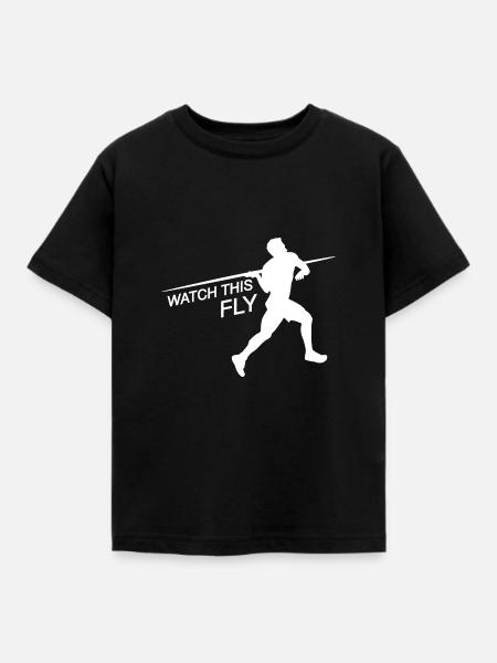 Lass den Speer fliegen - Kinder T-Shirt - Schwarz
