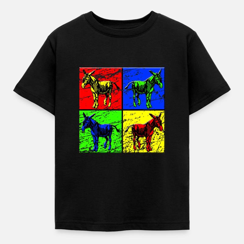 Esel - Kinder T-Shirt - Schwarz