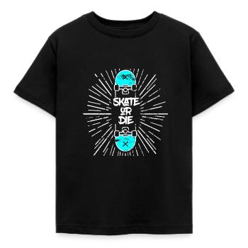 skate or die - Kids' T-Shirt - black - Front - AI Model Kid Female (0cm)