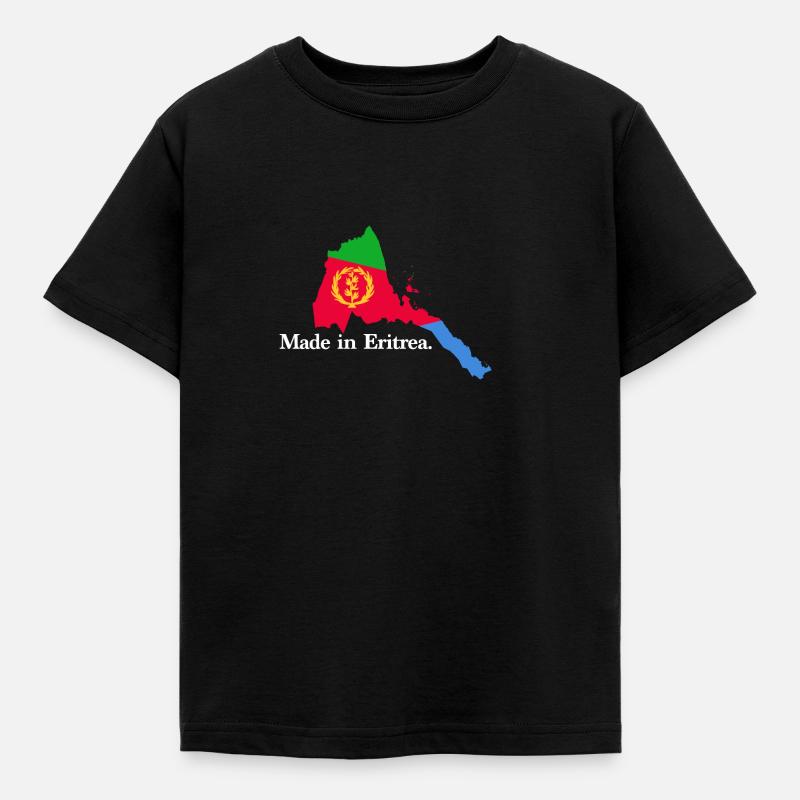 Made in Eritrea Origin Eritrea Countries flag map - Kids' T-Shirt - black