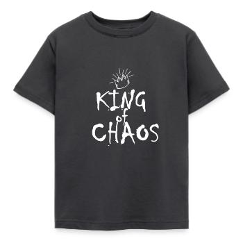 King of Chaos Tshirt ✅ - Kinder T-Shirt - Dunkelgrau - Vorne - AI Model Kid Female (0cm)