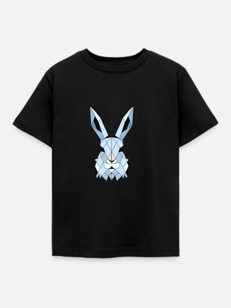 geometrischer Hase - Kinder T-Shirt - Schwarz