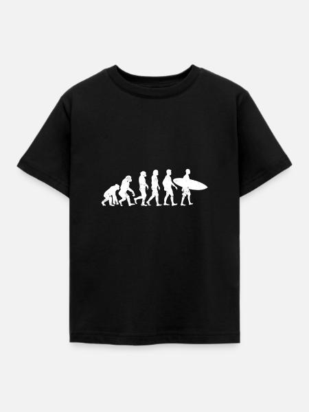 Evolution Surfer Surfing Surf - Kinder T-Shirt - Schwarz