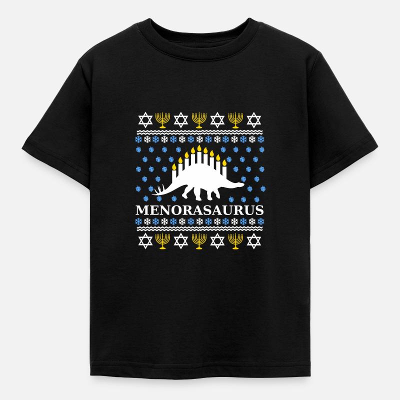Menorasaurus - Excellente idée-cadeau Juifs, Hanoukka - T-shirt Enfant - noir