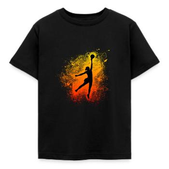 Women's Basketball Dunk Women Basketball - Kids' T-Shirt - black - Front - AI Model Kid Female (0cm)