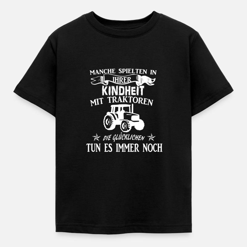Bauer Landwirt Traktor Spruch Geschenkidee - Kinder T-Shirt - Schwarz