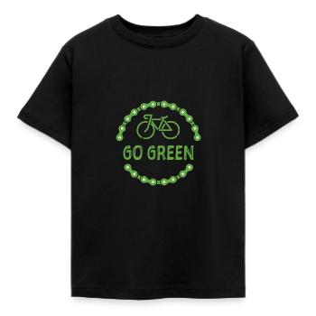 Bicycle Go Green Sustainable Environment Gift Idea - Kids' T-Shirt - black - Front - AI Model Kid Female (0cm)