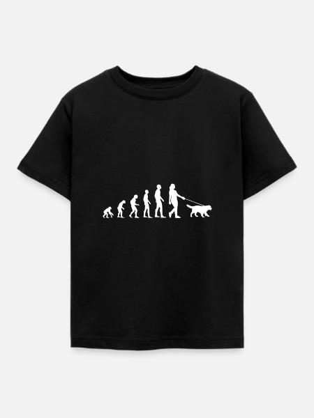 Evolution Dog - Kinder T-Shirt - Schwarz